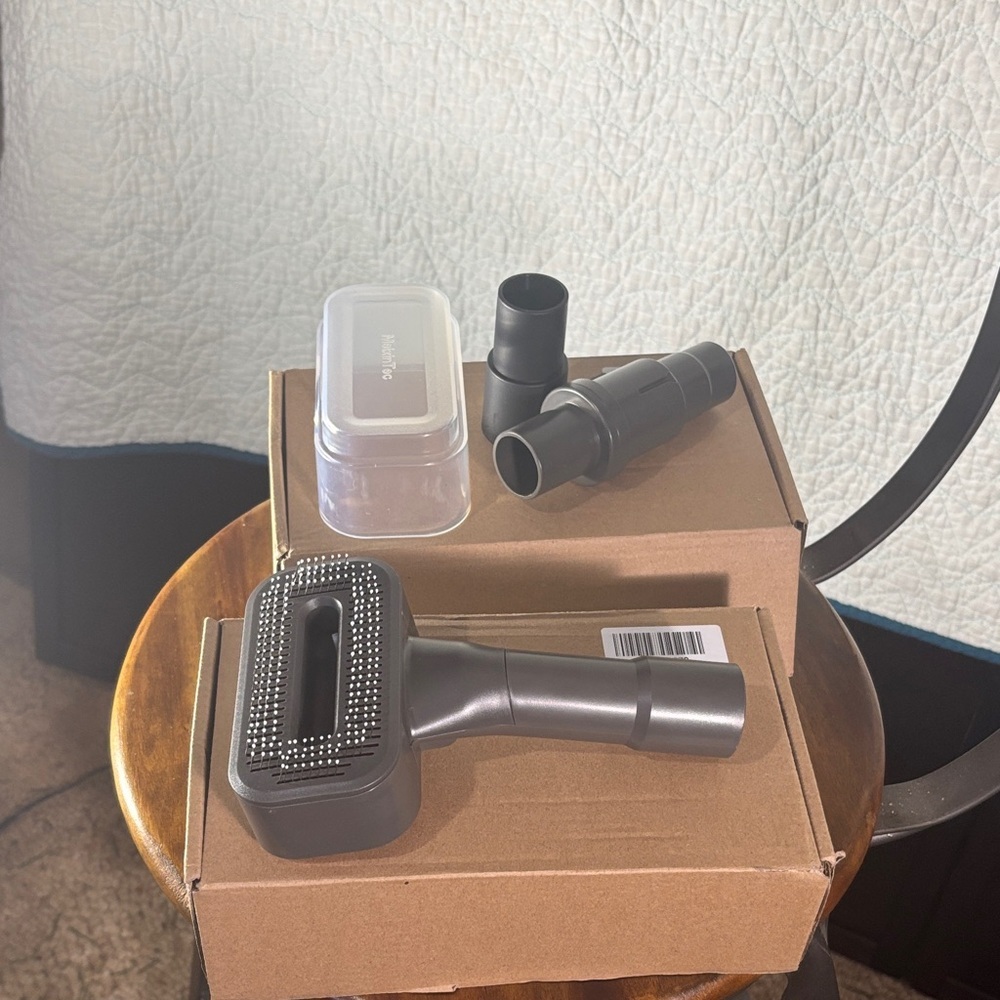 Gray Pet Grooming Brush Attachment